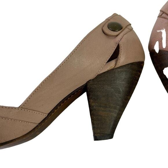 Joe Sanchez Womens Blush Leather Pumps Studded Chunky Heels Point Toe Shoes 40/9 - Picture 4 of 16